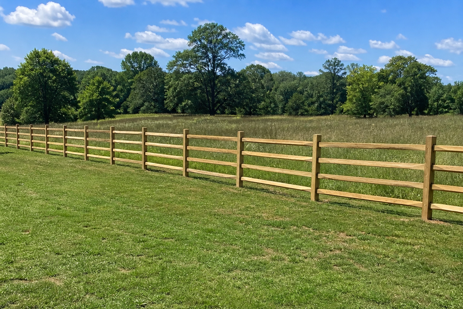 Split rail wood fence design