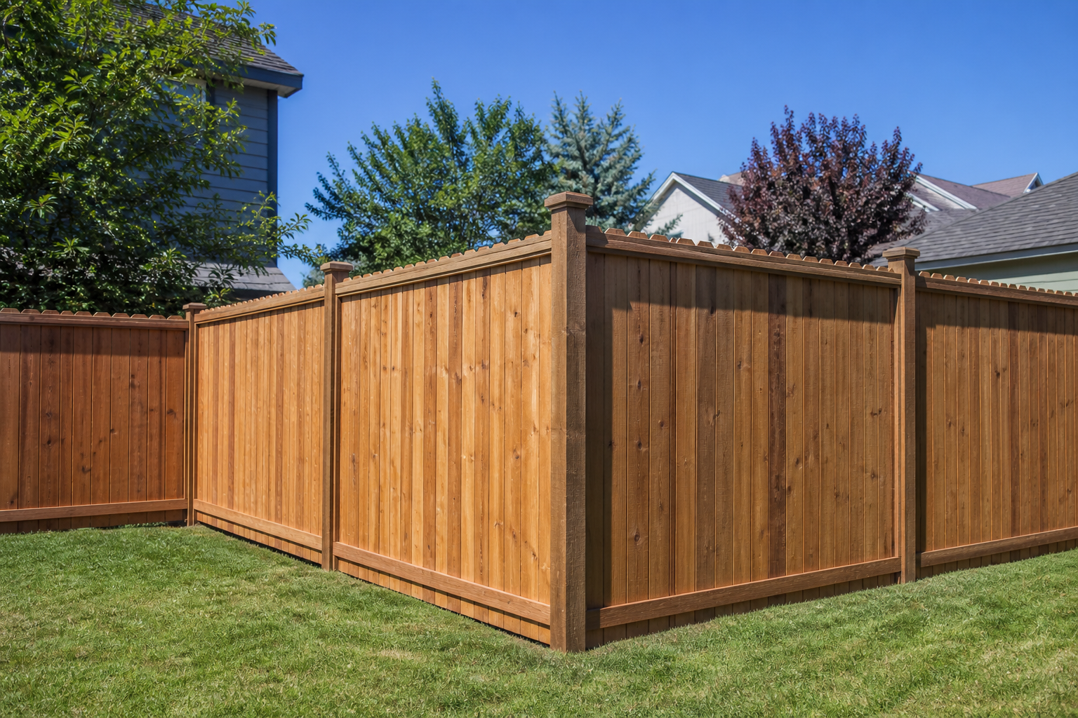 Dog ear wood fence corner design
