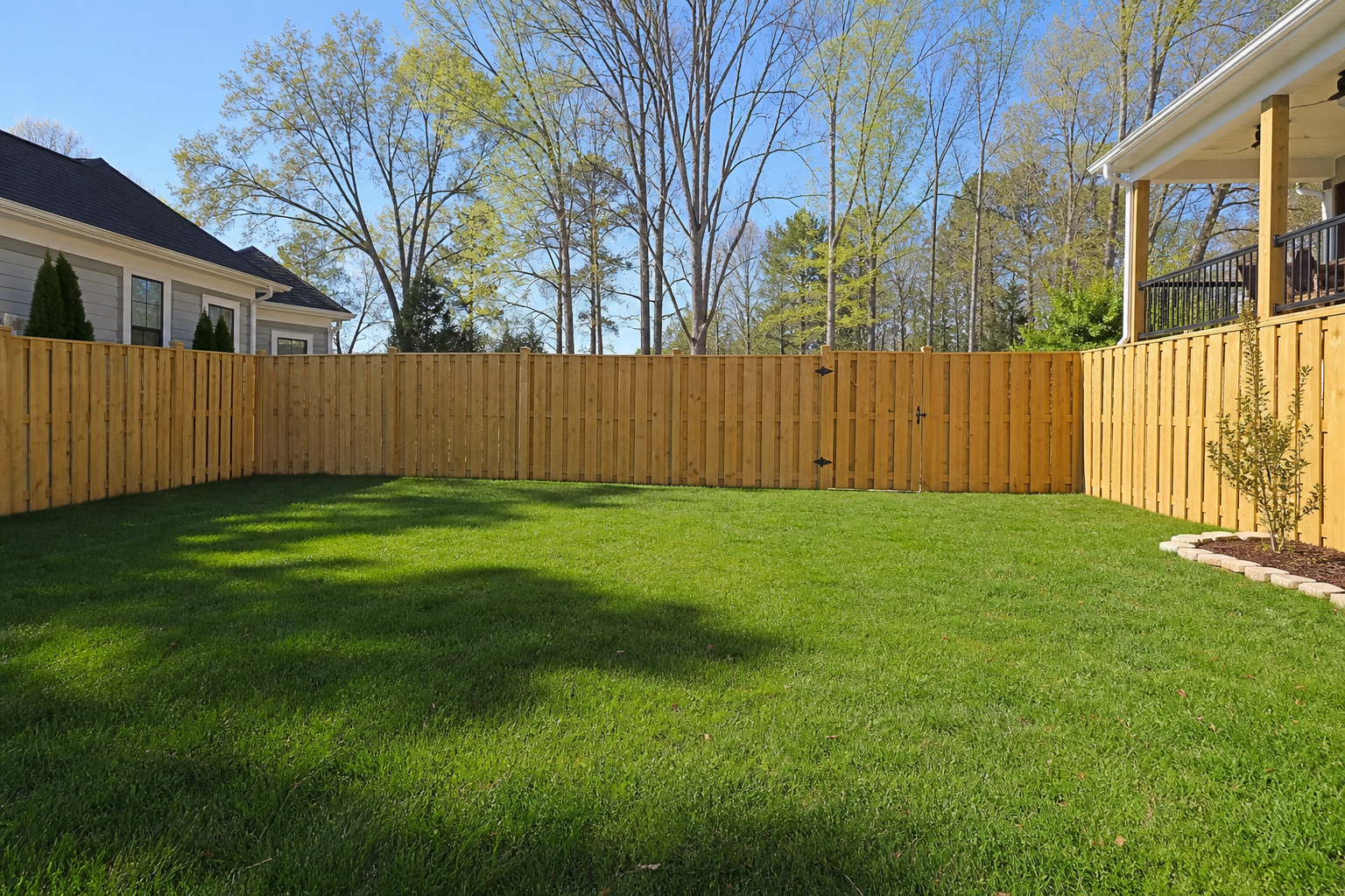 Professional wood fence installation in Cary NC